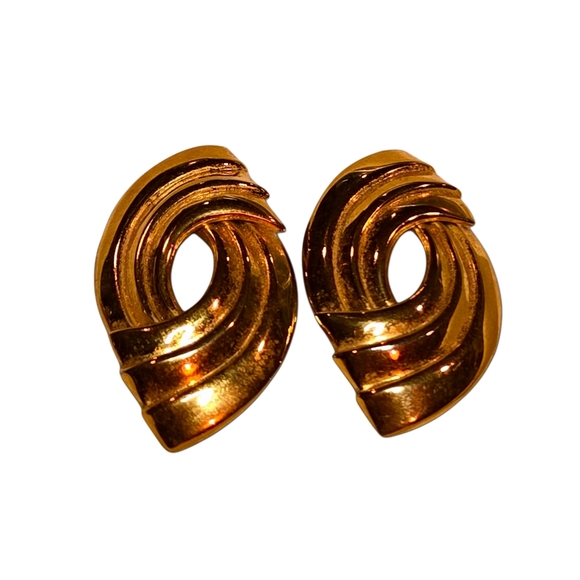 Vintage Gold Post Earrings 2 Pairs Bundle Lot Evening Dress Glam - Picture 3 of 4